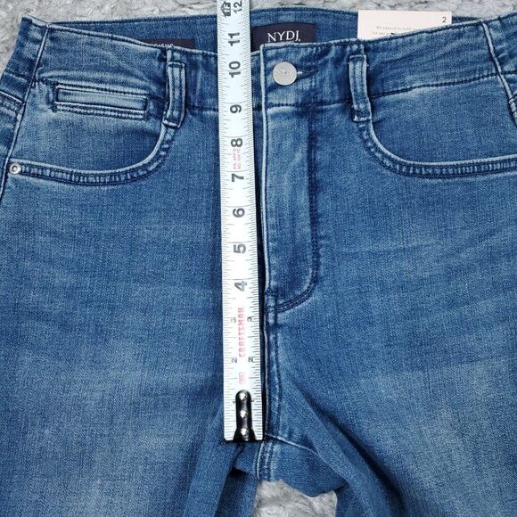 NYDJ High Rise Girlfriend Hollywood Jeans Blue Stunning Stretch Women's Size 2 - Picture 12 of 13
